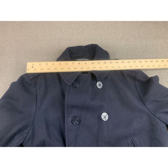 Nautica Black Wool Blend Peacoat Coat Jacket Mens Size Medium Quilted Lining - Picture 6 of 10